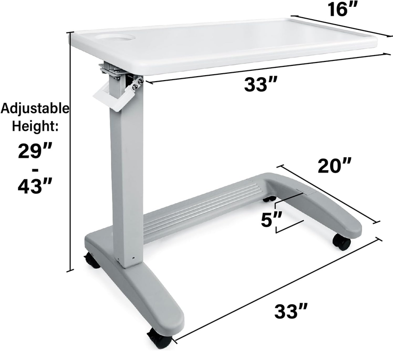 Medical Adjustable Overbed Table Hospital