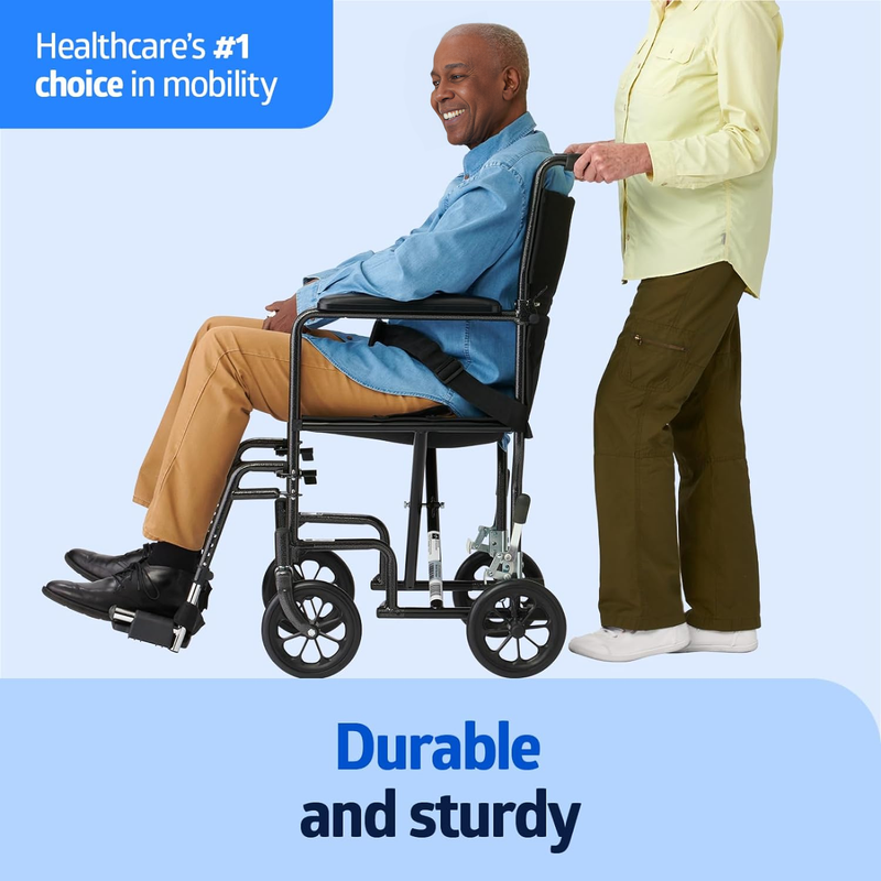 Medline Transport Wheelchair Lightweight Footrests