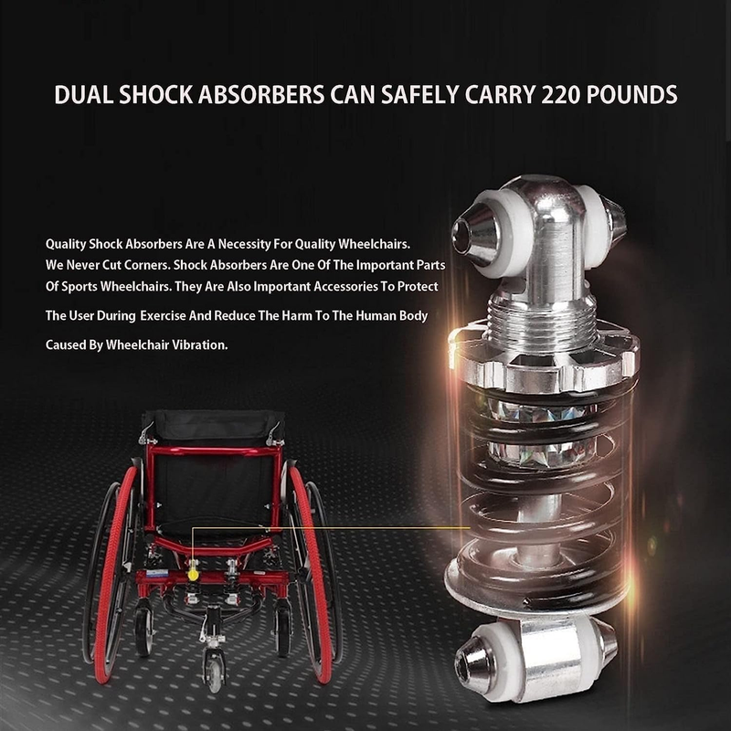 Wheelchair Self Propelled Lightweight Shock Absorbing Treatment