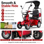 Mobility Scooters for Seniors and Adults, Powered Mobility Scooters with Multiple Storage Space, Recreational Electric Mobility Scooter, Full LED Lighting