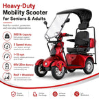 Mobility Scooters for Seniors and Adults, Powered Mobility Scooters with Multiple Storage Space, Recreational Electric Mobility Scooter, Full LED Lighting