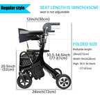 Multifunction Electric Rollator Walker with Seat, E-pushing Transport Wheelchair for Seniors, Lightweight Wheelchair Walker Combo, Foldable Design, IPX4, Regular Style