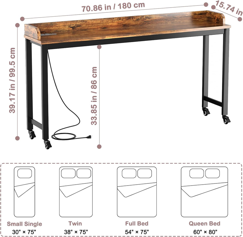 Overbed Table Wheels Charging