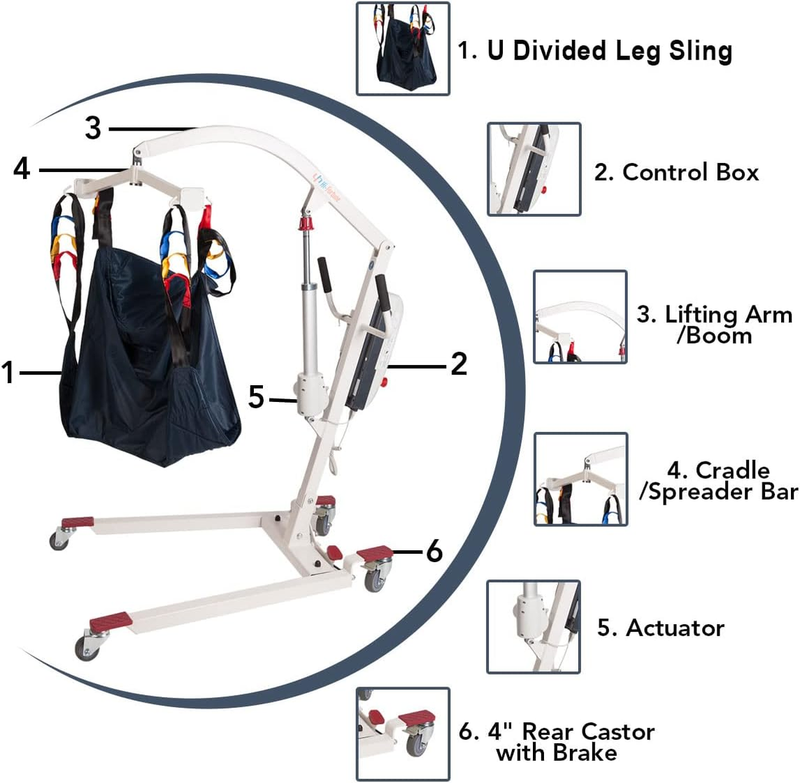 Patient Lift Electric Hydraulic Portable Adjustment