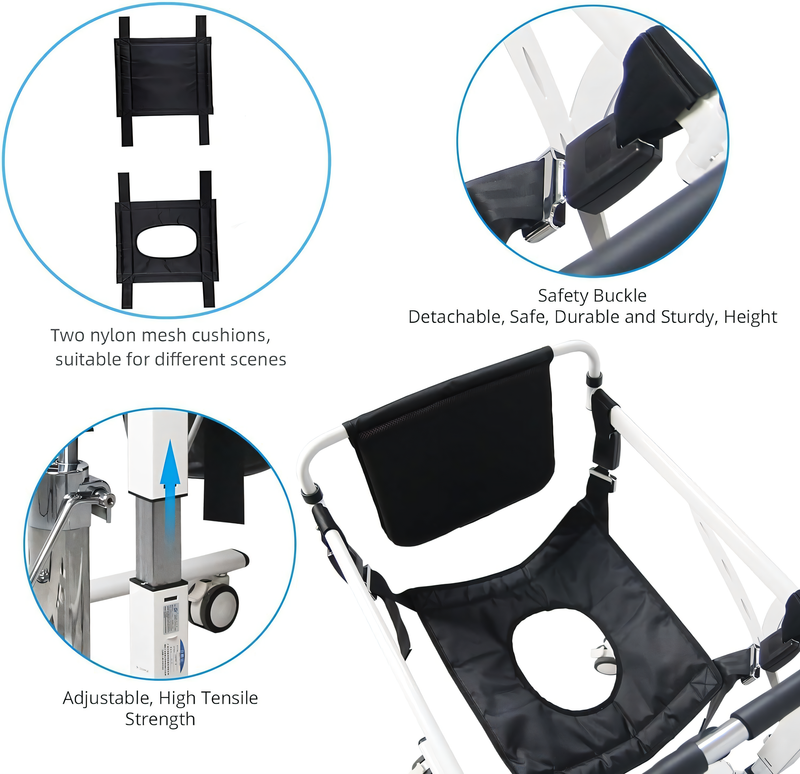 Patient Lift Transfer Chair Hydraulic Bathroom Wheelchair