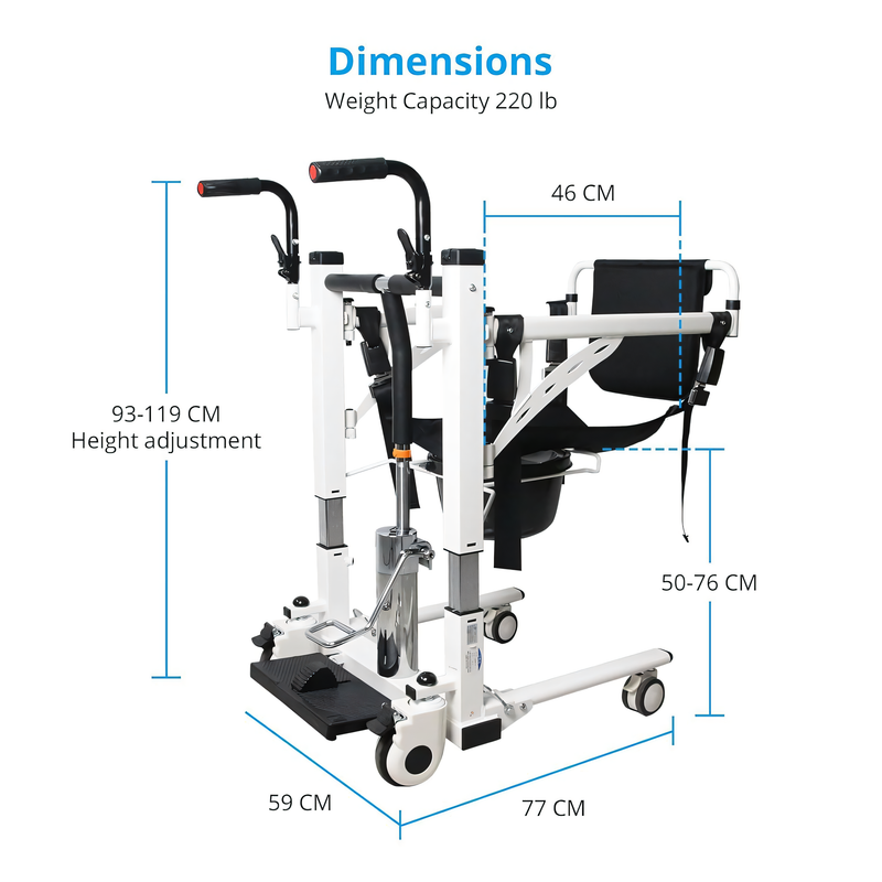 Patient Lift Transfer Chair Hydraulic Bathroom Wheelchair