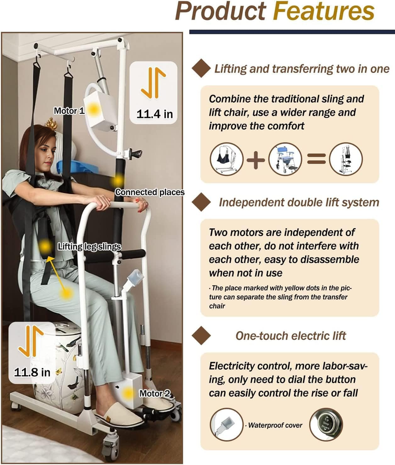 Patient Lift, Whole Body Assisted Transfer Sling Lift