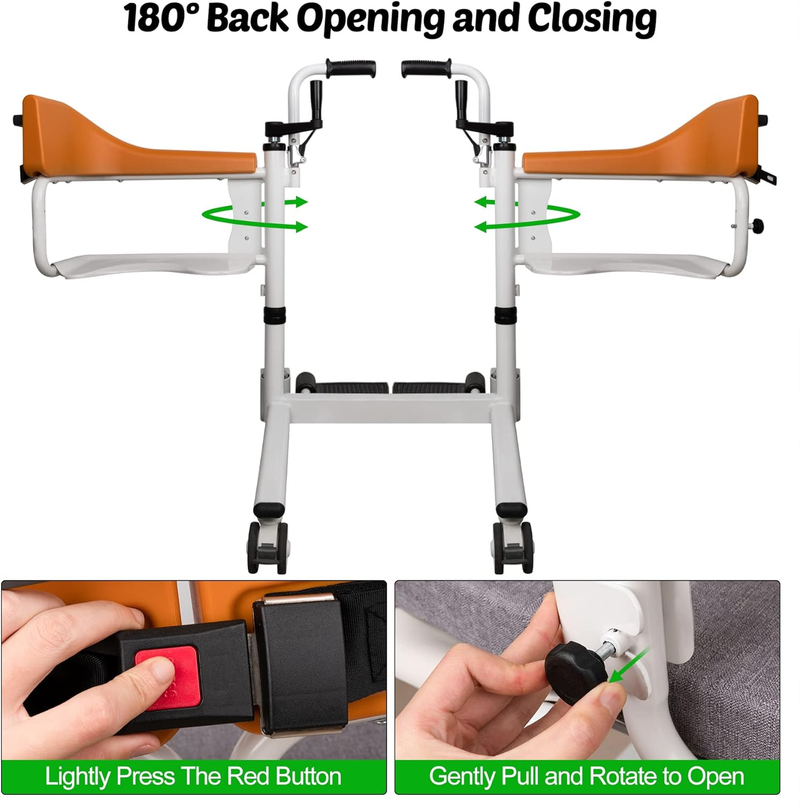 Patient Lift Chairs for Home with 180° Split Seat