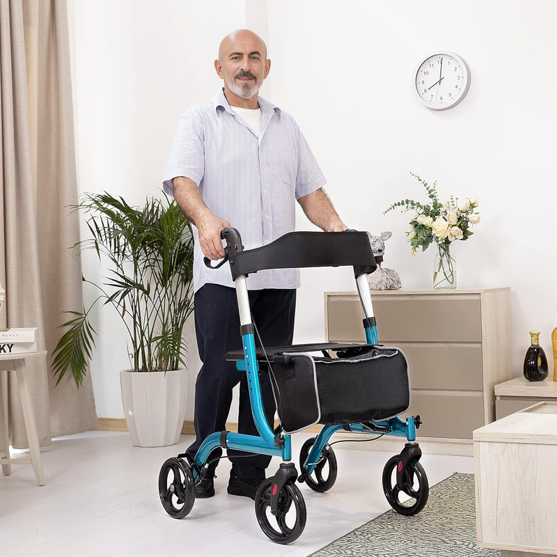 Rollator Walkers for Seniors-Folding Rollator Walker with Seat