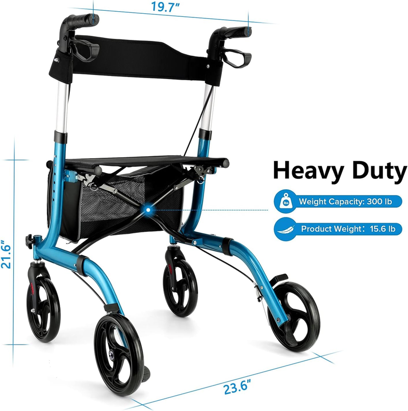 Rollator Walkers for Seniors-Folding Rollator Walker with Seat