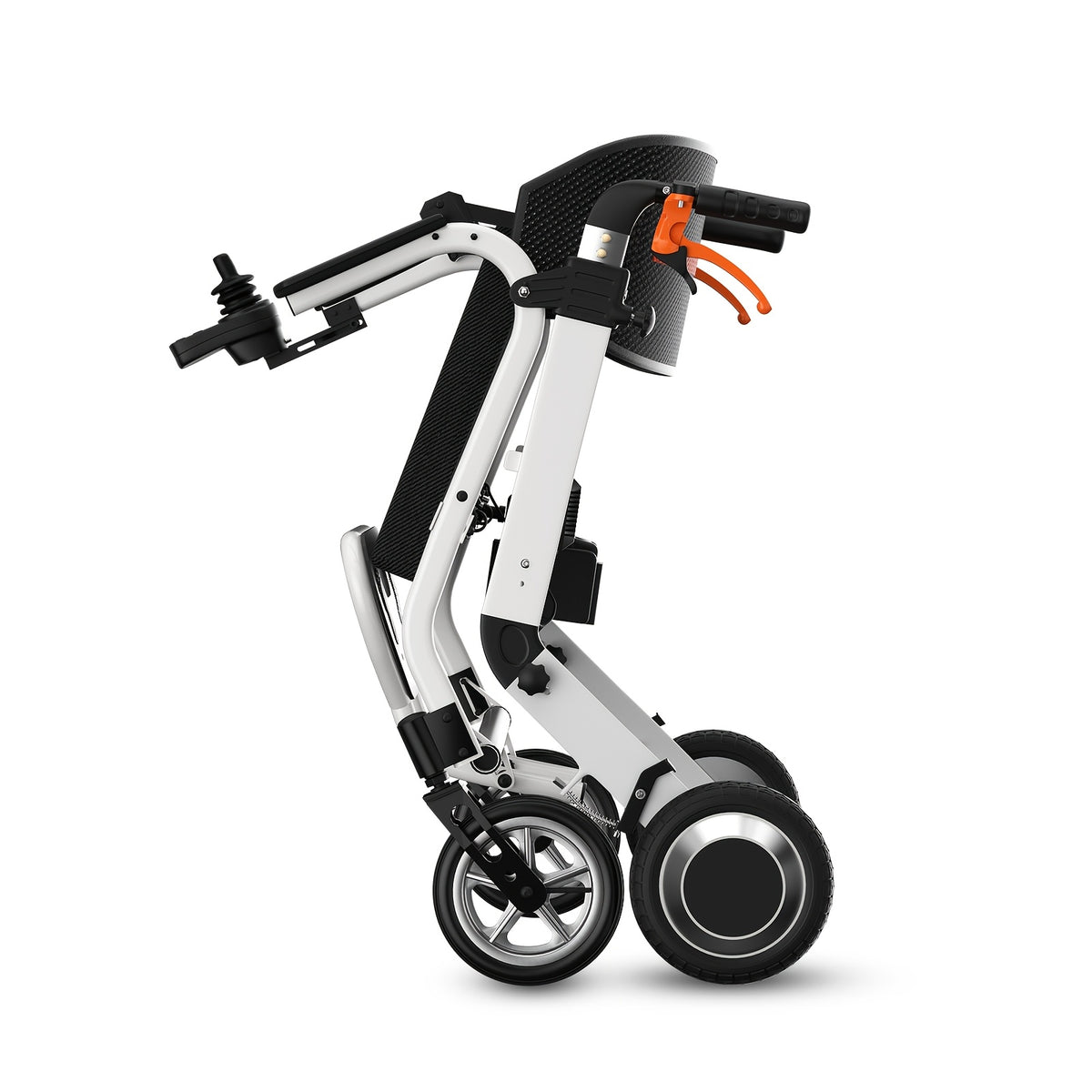 Three-in-one 19-mile Long-range Adult Electric Wheelchair, Walker, And Shopping Cart Combo. The Lightweight Vehicle Weighs 33 Pounds, Supports 275 Pounds, Folds And Unfolds In One Step To Fit In The Trunk. The Seat Cushion Is 1.97inch Thick
