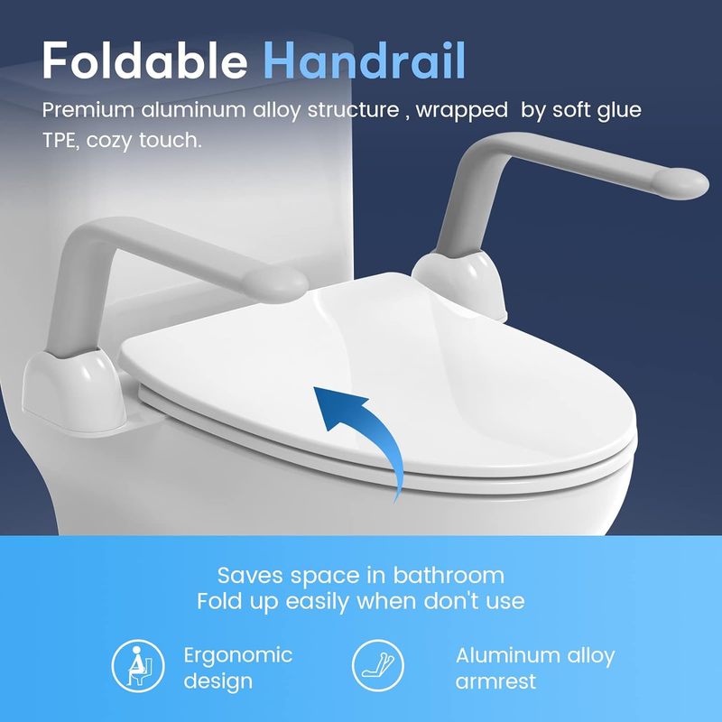 Toilet Safety Rail, Heavy Duty Foldable Toilet Handrail