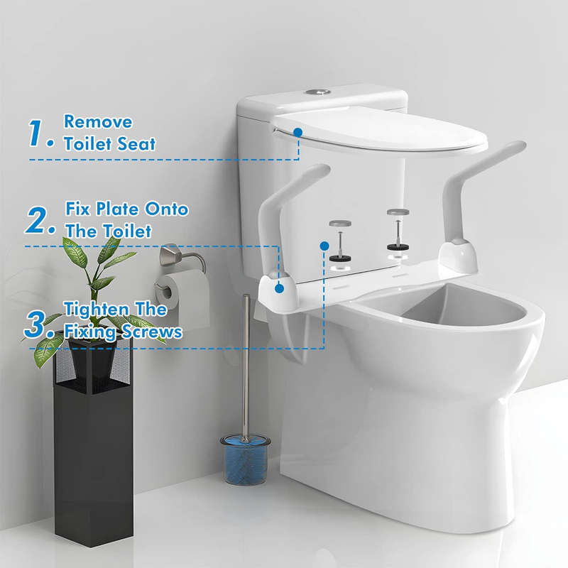 Toilet Safety Rail, Heavy Duty Foldable Toilet Handrail