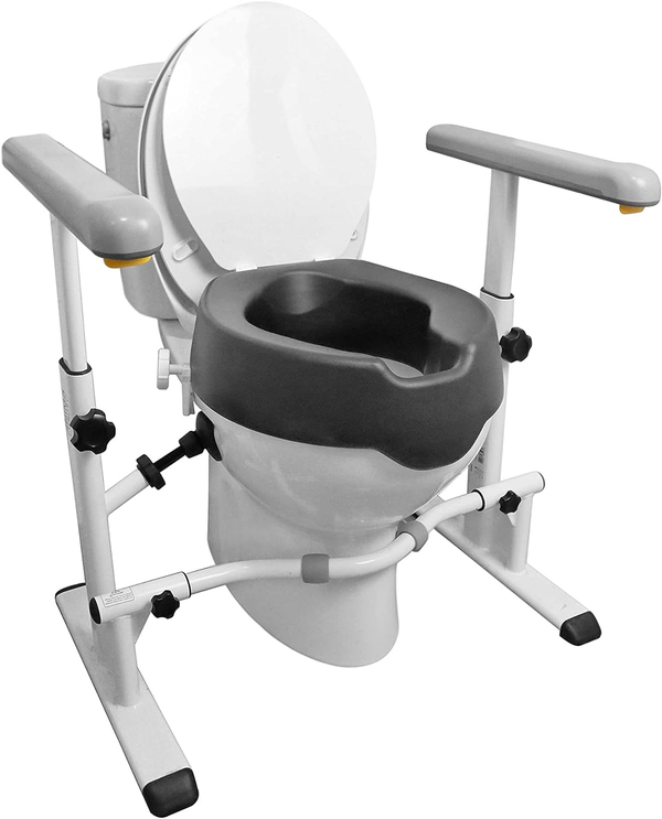 Toilet Safety Rails with Raised Seat