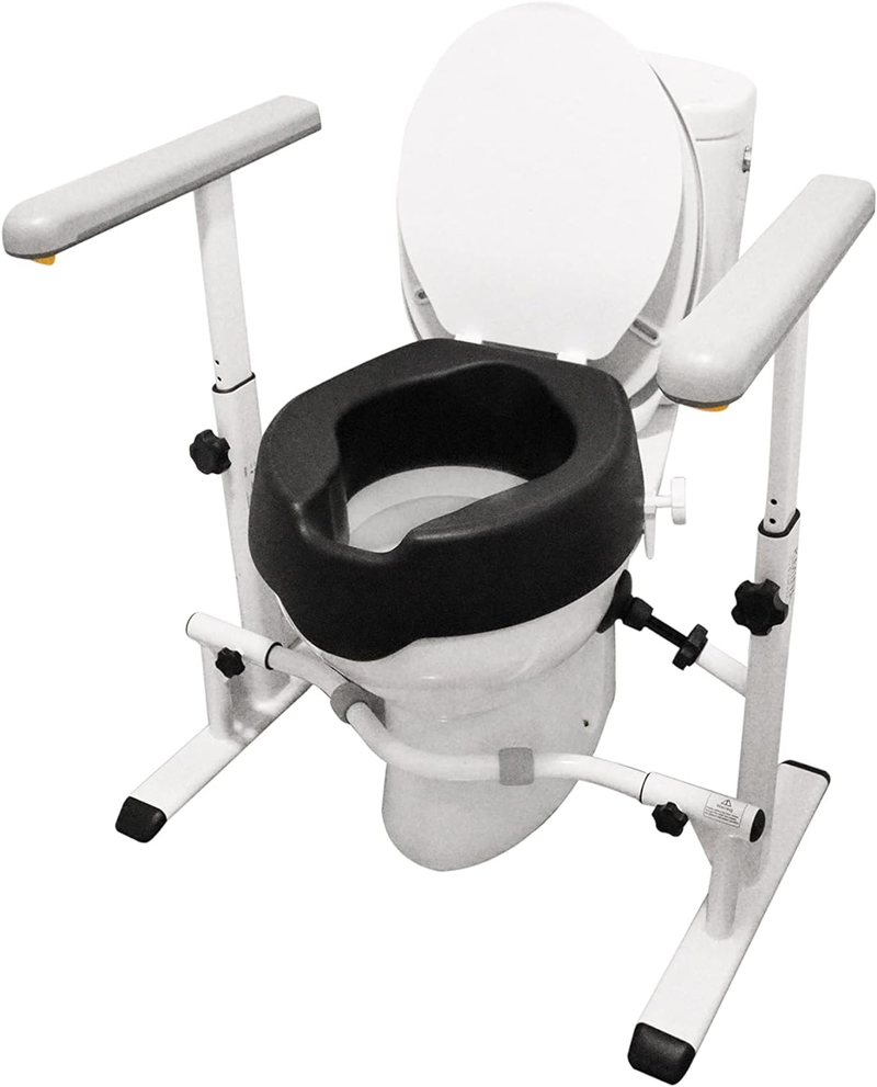 Toilet Safety Rails with Raised Seat