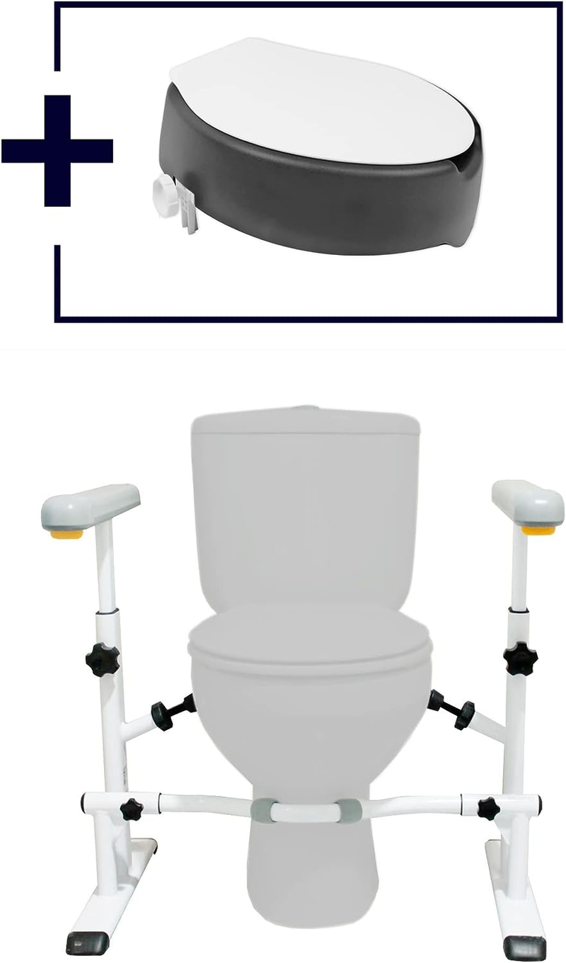 Toilet Safety Rails with Raised Seat