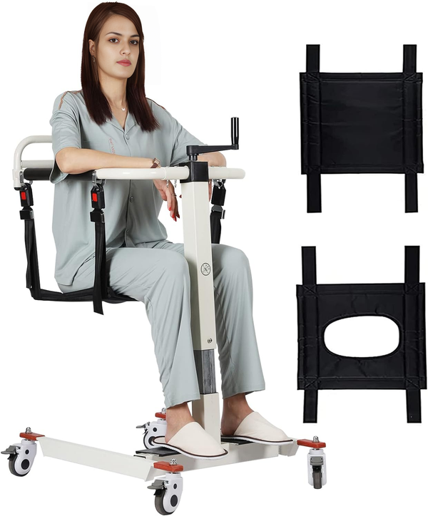 Patient Transfer Chair, Portable Patient Lift Wheelchair for Home