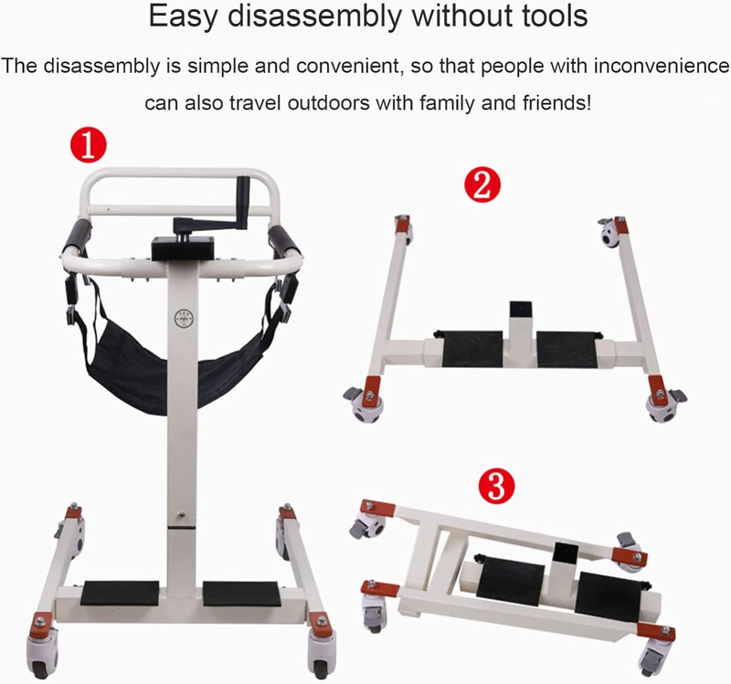 Patient Transfer Chair, Portable Patient Lift Wheelchair for Home