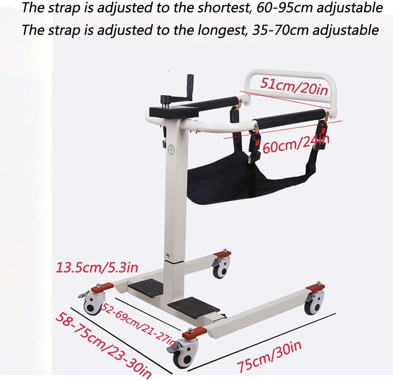 Patient Transfer Chair, Portable Patient Lift Wheelchair for Home