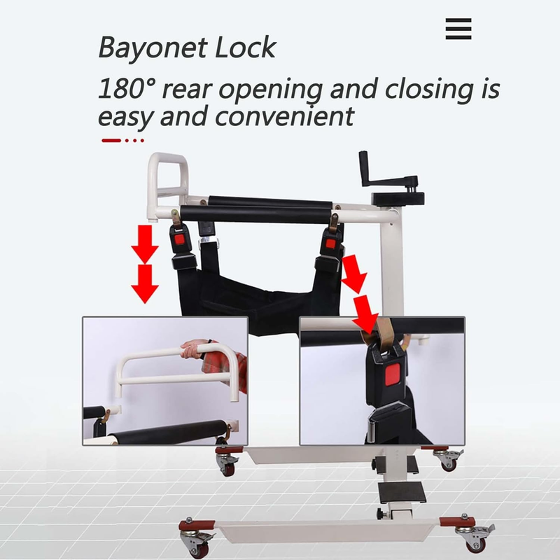 Patient Transfer Chair, Portable Patient Lift Wheelchair for Home