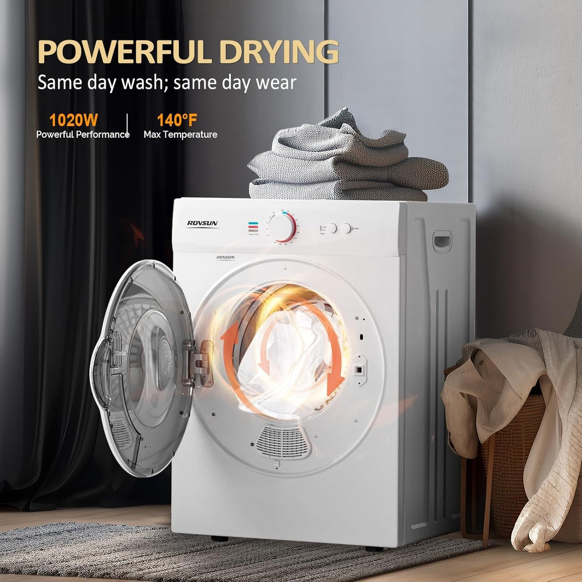 Washing Machine & Dryer Combo / Compact Laundry Set with Stainless Steel Tub / Smart Control, Quick Wash/Dry, Noise-Free /Apartment, Dorm, RV, Home Ideal for Small Spaces