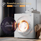 Washing Machine & Dryer Combo / Compact Laundry Set with Stainless Steel Tub / Smart Control, Quick Wash/Dry, Noise-Free /Apartment, Dorm, RV, Home Ideal for Small Spaces