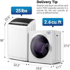 Washing Machine & Dryer Combo / Compact Laundry Set with Stainless Steel Tub / Smart Control, Quick Wash/Dry, Noise-Free /Apartment, Dorm, RV, Home Ideal for Small Spaces