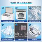 Washing Machine & Dryer Combo / Compact Laundry Set with Stainless Steel Tub / Smart Control, Quick Wash/Dry, Noise-Free /Apartment, Dorm, RV, Home Ideal for Small Spaces