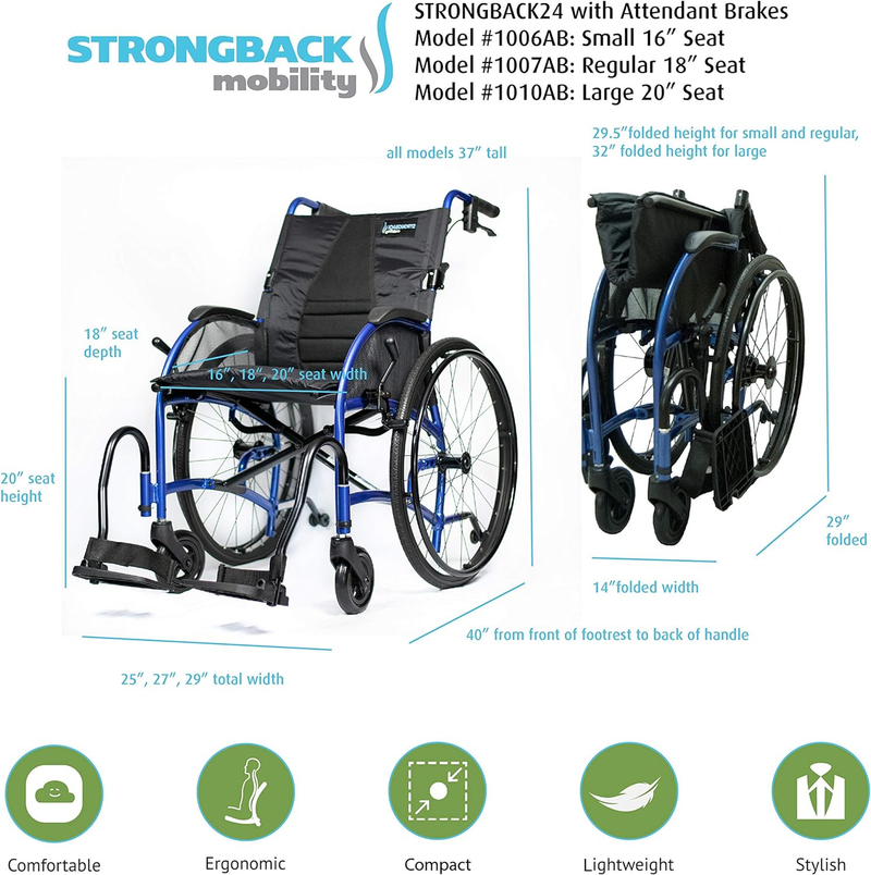 Mobility Lightweight Wheelchair Attendant