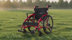 Lightweight Sports Wheelchair for Adults, Foldable All-Terrain Wheelchair, 33 Lbs, 18" Wide Seat, Compact Travel Manual Wheelchair, 24" Rear Wheels, 220Lb Capacity, Folding Self-Propelled Wheelchair