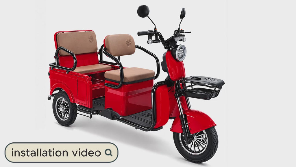 Adult Electric Tricycle Large Frame, Wide Wheelbase, High Load Capacity, Spacious Rear Seat Area, Versatile Two-in-one Design for Passenger Transport And Cargo
